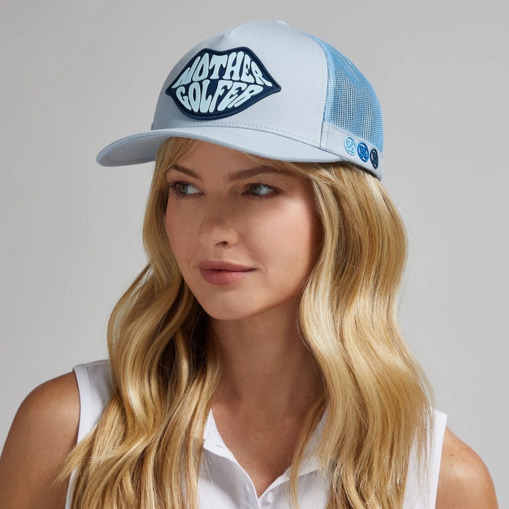 G/FORE GFORE G4 Mother Golfer Trucker Golf Hat Blue NWT Women’s trendy - Picture 2 of 7